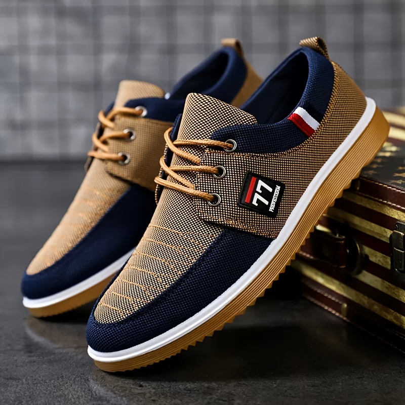 Knit Fabric Lace Up Sneakers - Nouvelles chaussures pour hommes, tendance et